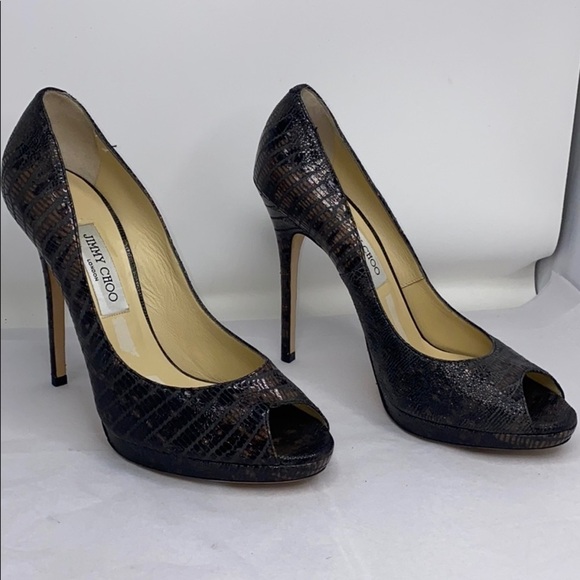 Jimmy Choo Sz 41 Luna Peep Toe Platform Pumps - Picture 2 of 11